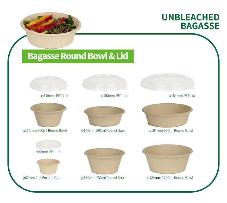 BAGASSE ROUND BOWS