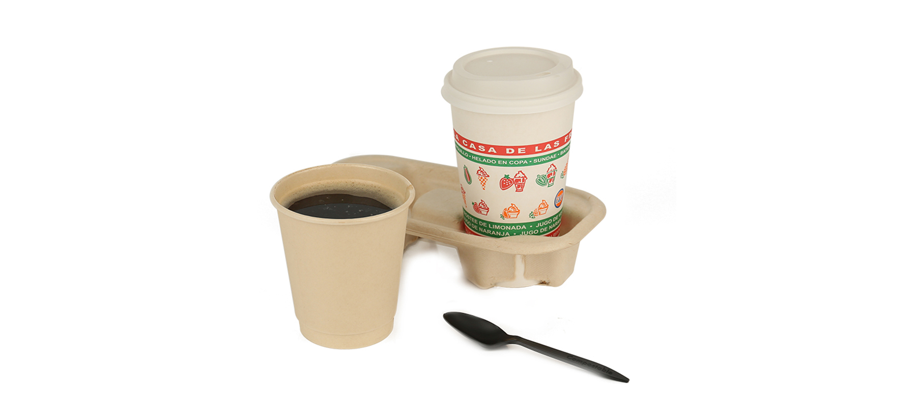 papierový pohár a kávová lyžička
